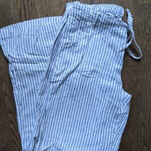 Striped cotton/linen pants, size M
